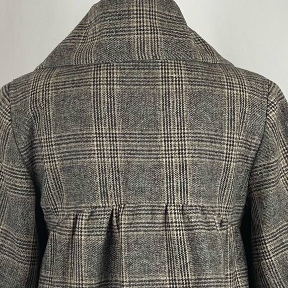 Boston Proper Tan & Cream Plaid Wool Blend Academia Prep Jacket NWOT Size 8 - Picture 6 of 12